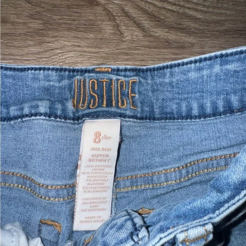 Justice Light Blue Straight Leg Jeans